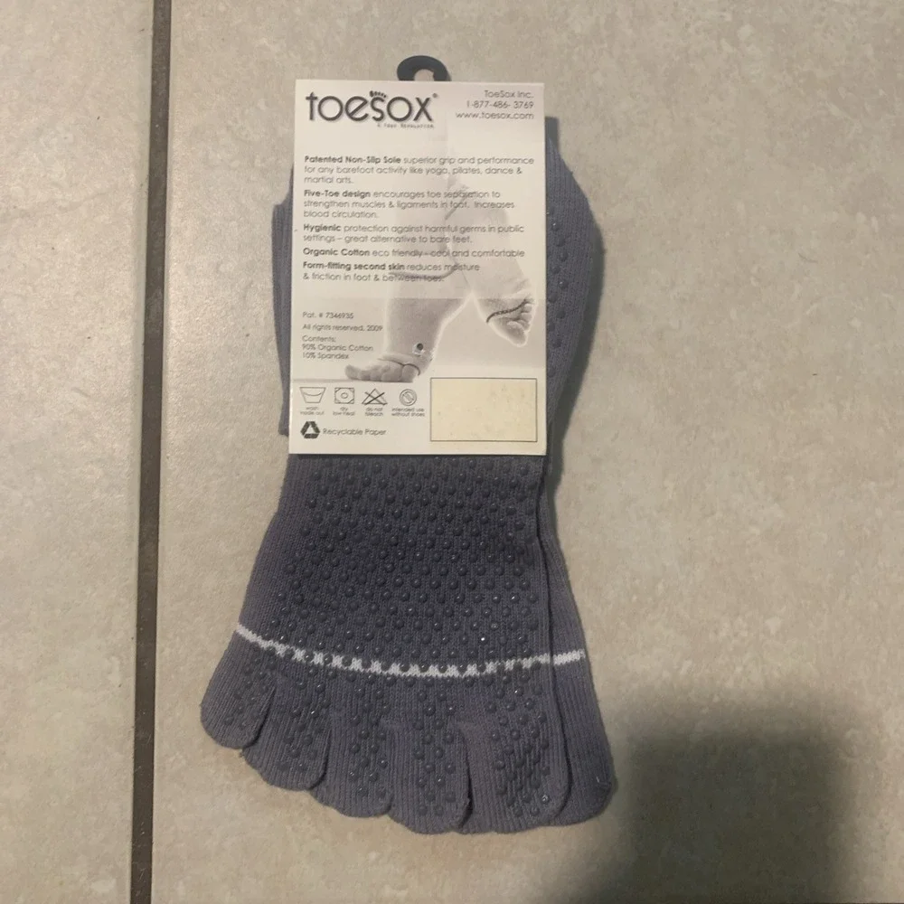 ToeSox Women's Large Gray Socks